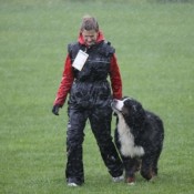 Juusto and Natalia heeling in the rain...